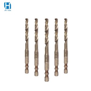 High Quality HSS Co M35 Double R-slot Hex Shank Twist Drill Bit For Metal