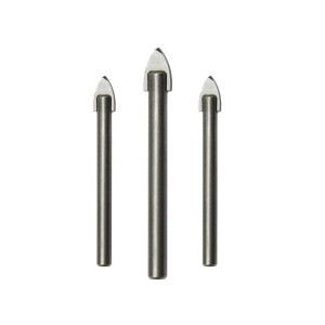 3/16 Inch Hex Shank Cross Carbide Tip Titanium Glass Drill Bit For Glass Ceramic Tile