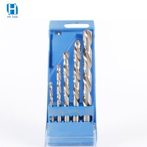 5PCS HSS Left Hand Twist Drill Bit Set Reverse Twist For Metal Drilling