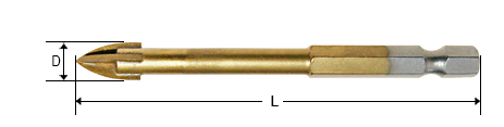 Cross Tip Glass Drill Bit