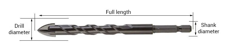 Cross head Twist Glass drill bit