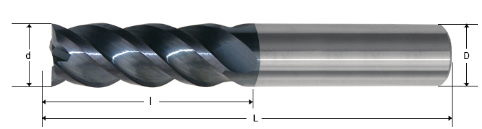 HRC45 carbide end mill size