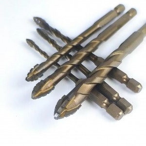 Hex Shank Four-Edged Sawtooth Eccentric Drill Bit for Tile Glass Ceramics