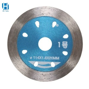 Hot pressed 115MM Continuous Rim  Diamond Saw Blade for Wet Cutting Porcelain Tile Ceramic