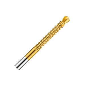 HK Titanium Coated HSS Twist Serrated Grooving Cutting Carpenter Side Cutting Tap Spiral Saw Drill Bits Woodworking Hole Too