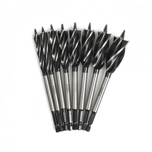 OEM Custom 4 Flutes Hex Shank Screw Tip Wood Auger Drill Bits For Woodworking Drilling