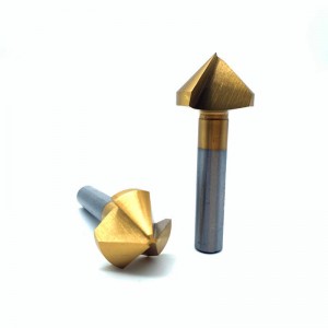 HSS M35 3 Flutes CounterSink Bit Titanium plating  Chamfer Bit for Metal