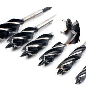 HSS Four Flutes hex shank Auger Wood Drill Bits set