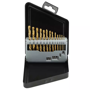 13PCS HSS Titanium Coated Left Hand Twist Drill Bit Set For Metal