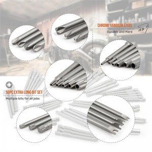 50PCS 75mm Crv Hex Pz2 Ph2 Torx Screwdriver Bit Set