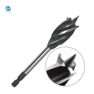 HSS Four Flutes hex shank Auger Wood Drill Bits set