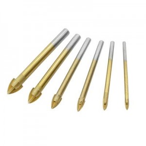 Round Shank Cross Tungsten Carbide Carbide Tipped Cross Head Tile Glass Drill Bit