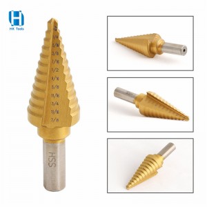 6 CÁI HSS Bộ mũi khoan bước phủ titan & Cú đấm tâm tự động để khoan kim loại