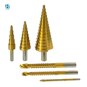 Factory Straight Flute Spiral Flute straight shank Hss step drill bit for Wood Metal Drilling