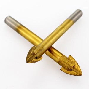 Round Shank Cross Tungsten Carbide Carbide Tipped Cross Head Tile Glass Drill Bit