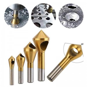 0 flute 90 degree chamfering HSS slanting hole countersink drill bit for metal