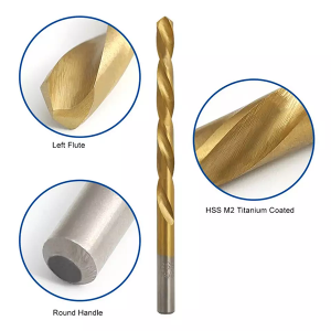 13PCS HSS Titanium Coated Left Hand Twist Drill Bit Set For Metal