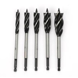 HSS Four Flutes hex shank Auger Wood Drill Bits set