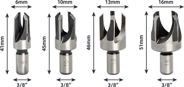 Round Tube Wood Plug Hole Cutter Drill Bit Size 1