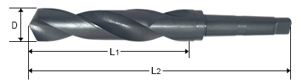 Taper shank drill bit size