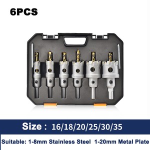 6/10/12PCS TCT Hole Saw Set For Stainless Steel Metal Plate