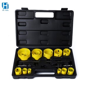 Hot Sale  HSS Bi-Metal Hole Saw Kit in Aluminium Case for Cutting Metal Wood Plastic