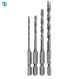 Single Flute Hexagonal Shank Impact Hammer Drill Bit For Brick Wall Concrete Tile