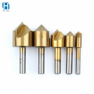 6 Pcs HSS Countersink Chamfer 5 Flute 90 Degree Drilling Bit Set