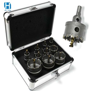 10PC TCT Hole Saw Set 16-53mm Carbide Tipped With Aluminium Case For Iron Sheet