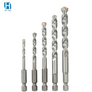 Tungsten Carbide Tipped Masonry Drill Bit Hex Shank For Concrete Brick Wall