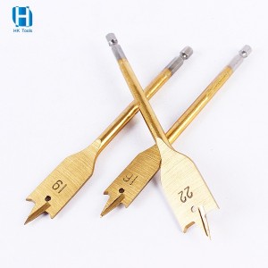 High Carbon Steel Hex Shank Wood Spade Drill Bit Titanium Coated For Woodworking Precision Drilling