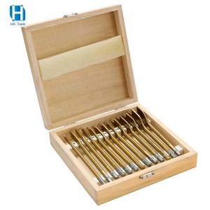 13PCS High Carbon Steel Spade Drill Bit Set Titanium Coated With Storage Case