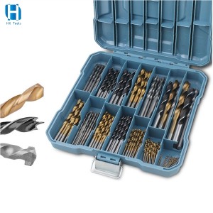 130PC Mixed Drill Bits Set Twist Drill Masonry Drill Woodworking Drill Bits in Plastic Case