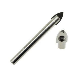 3/16 Inch Hex Shank Cross Carbide Tip Titanium Glass Drill Bit For Glass Ceramic Tile