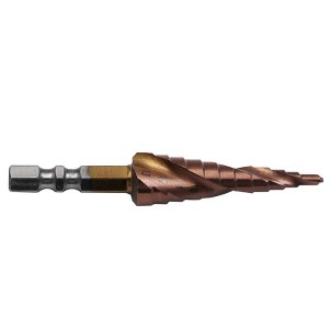 M35 Hex Shank HSS Cobalt Containing Step Drill Bit 3-13mm Spiral Flute For Metal