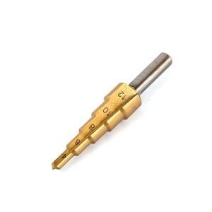 3PCS High Speed Steel Titanium Coated Step Drill Bit Set Straight Flute