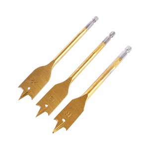 High Carbon Steel Hex Shank Wood Spade Drill Bit Titanium Coated For Woodworking Precision Drilling