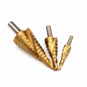 3PCS 4-12/4-20/4-32mm Metric Spiral Flute Step Drill Bit Set With Wooden Box