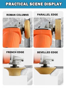 Vacuum Brazed Marble Granite Stone Ceramic Diamond Abrasive Grinding Profile Wheel For Angle Grinder