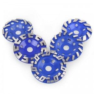 Customized 5 Inch 125mm Diamond Cup Grinding Wheel Heterotype Grinding Discs For Marble Granite Floor