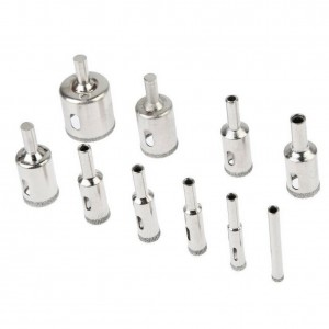 15 Pcs Brazed Diamond Hole Saw Drill Bit Set Cutting Tools 6-50mm Tile Marble Glass
