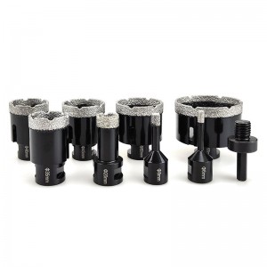 9PCS 6-68mm M14 Thread Brazed Hole Saw Diamond Core Bit For Marble Granite