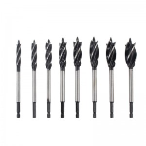 11PCS Woodworking Auger Drill Bits Set 4Flutes Hex Shank
