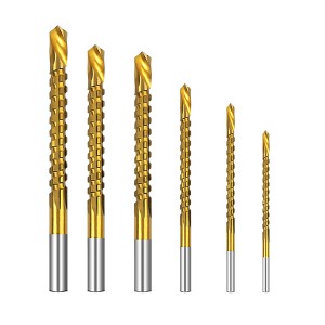 6PCS High Speed Steel Sawing Bits In One Twist Drill Set For Woodworking Slotting Sawtooth drills