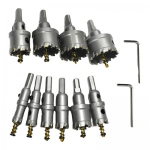 12PC TCT Hole Saw Set 16-53mm Carbide Tipped With Aluminium Case For Iron Sheet