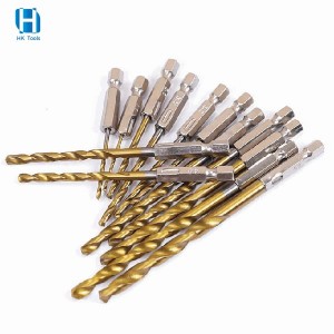 13PCS HSS 4241 Titanium Coated Hex Shank Twist Drill Bit For Sheet Metal