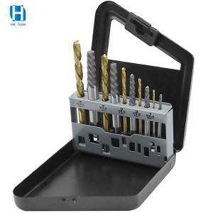 10PCS HSS Left Hand Drill Bit Broken Bolt Damaged Screw Extractor Set