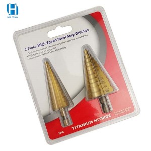 DIY Customized HSS Step Drill Bit Set 2PC Inch Size 3/16″-7/8″ 1/4″-1-3/8″ Multi-purpose Pagoda Drill