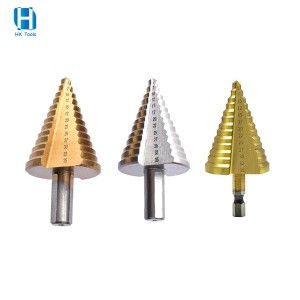 5-35mm Hex/Round Shank HSS Step Drill Bit Straight Flute For Metal Wood Hole Cutter