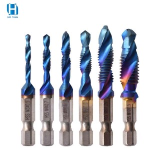 6pcs HSS Combination Screw Tap Set With Chamfering Function M3-M10 Drill Bits Box Kit Package Thread Tap